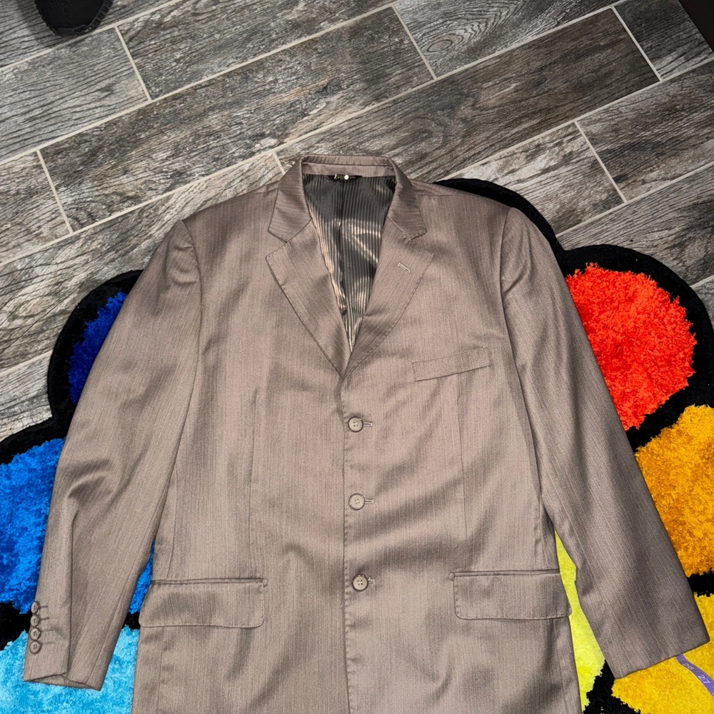 Giorgio Italy Beige Wool Blend 3 Button Blazer